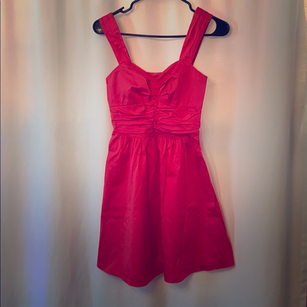 Salmon colored cocktail dress